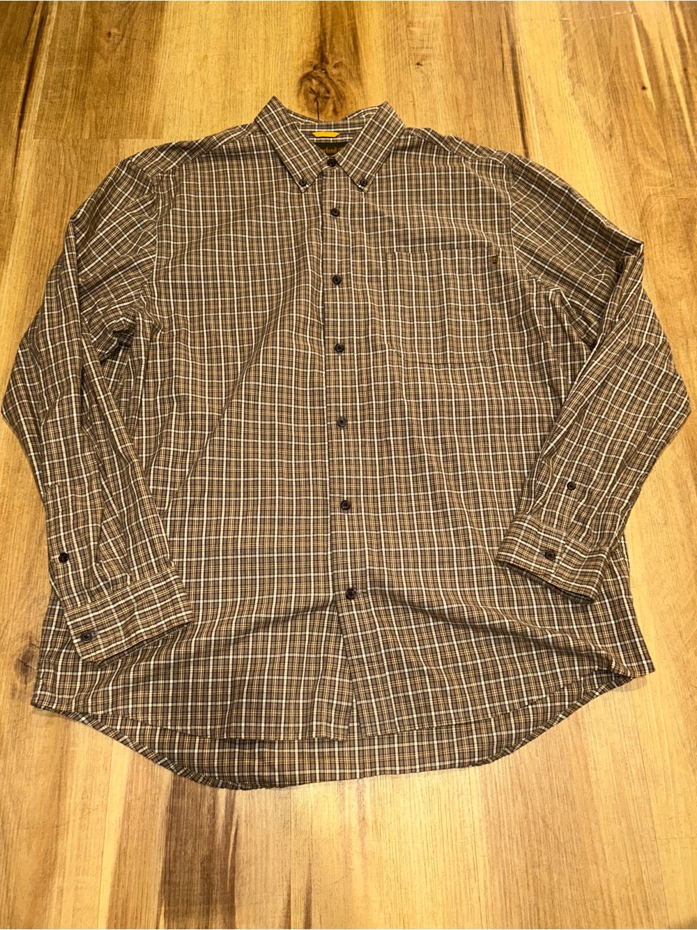 Timberland Brown Plaid Button-Down Shirt